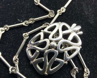 Silver Tone Bar Chain Pendant Necklace, Jewelry