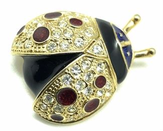 Vintage ROMAN Signed Ladybug Brooch, Jewelry