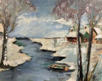 IRVING ROSENZWEIG Signed Oil Painting 1952