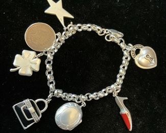 Vintage Sterling Silver Charm Bracelet