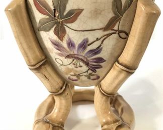 Vintage Pedestaled Hand Painted Porcelain Bowl