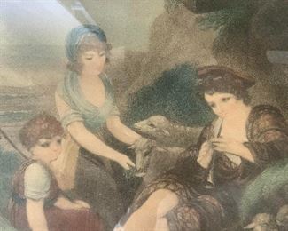 ANTHONY CARDON Engraving, Children & Sheep