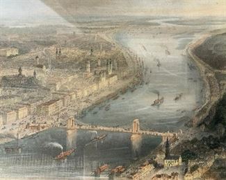 ADOLF ELTZNER Pesth-Ofen Engraving Artwork