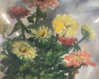 Signed Still Life Watercolor Painting