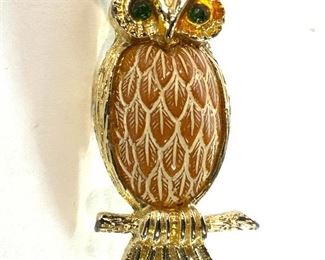 Owl Brooch Pin W Resin Design, Jewelry