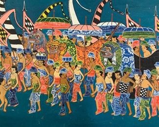 KLOD Signed Indonesian Acrylic Painting