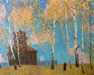 A COPOKA Signed Acrylic Painting, Landscape