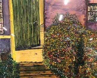 Watercolor Home Scene Painting Artwork