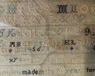 Antique HANNAH BARLOW Embroidery Sampler 1823