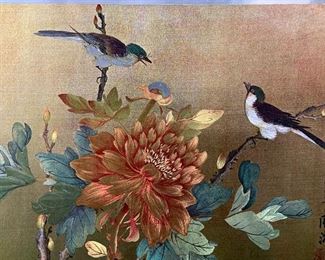 Asian Courtship Between the Flowers Poster