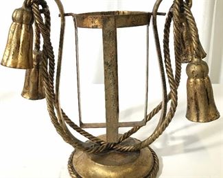 Gold Leafed Metal Wine Bottle Holder