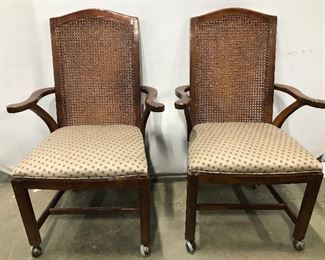 Pair DREXEL HERITAGE DINING CHAIRS W Casters