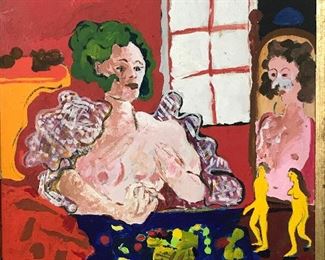 Signed Oil on Board Post-Impressionist Painting