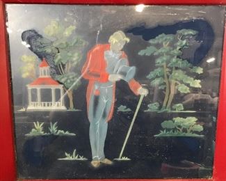 French Style Painted Glass Light Box