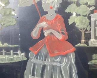 French Style Painted Glass Light Box