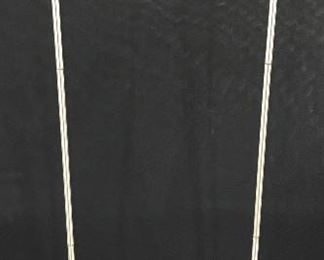 Pair Brushed Metal Floor Lamps