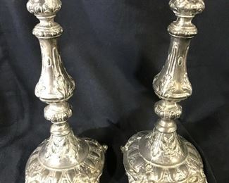 Pair Vintage Metal Candlestick Holders
