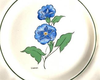 Set 6 STUDIO 12 Fleur de Champ Ceramic Plates, Eng
