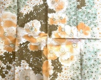 Italian Floral Ladies Square Neck Scarf, Gift Box