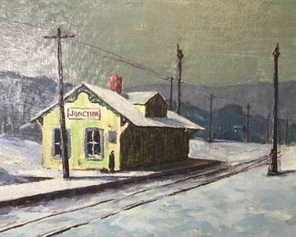 George G. Johns Signed Oil Painting ‘Junction’
