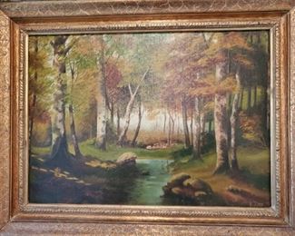 ANTIQUE OIL on CANVAS signed R. BOYD