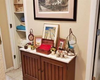 MARBLE TOP CABINET