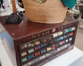 ANTIQUE STAR TWIST THREAD CABINET