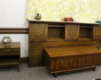 Broyhill Brasilia king bookshelf headboard and Lane chest.