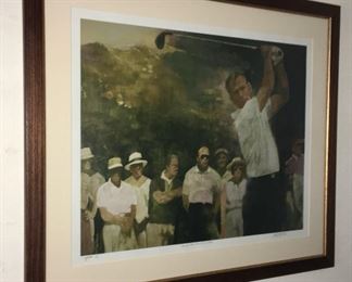 "Arnold Palmer Cherry Hills U.S. Open." Signed Walter Spitzmiller giclee print.