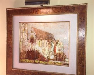 Christ Church Cathedral, St. Louis, MO. Oil on board by Fred Conway, well-known St. Louis artist.