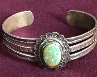 STERLING & TURQUOISE CUFF BRACELET
