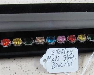 Sterling & Multi Stone Bracelet
