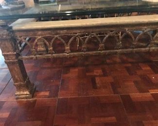 Custom solid iron coffee table