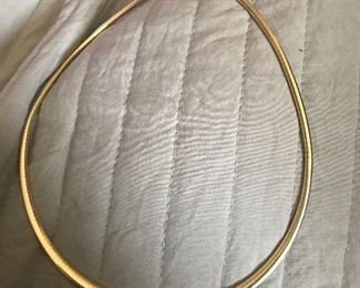 Ladies wide graduated 14KT gold 17” OMEGA.
Appraisal is $1800