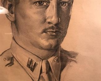 Ray Harty 1940s charcoal portrait