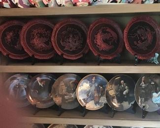Set of 6 painted plates Franklin Mint