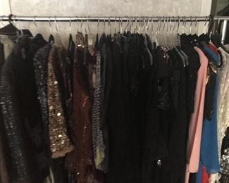 Vintage evening dresses and sequined jackets