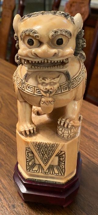 Mammoth tusk Foo Dogs
Pair...1890s