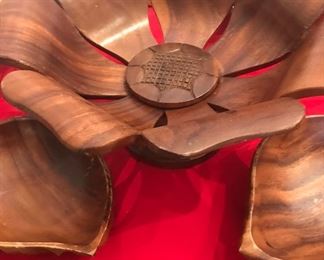 Flower serving bowl and a pair of nut dishes from Hawaii