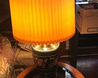 Pair of porcelain lamps