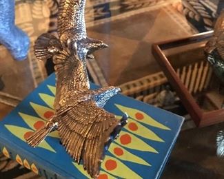 Brass soaring eagles