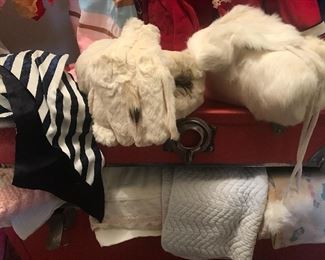 Fur muffs, hats, etc