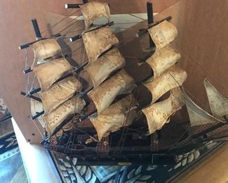 Vintage Spanish Fragata Espanola Año 1780 Sailing Ship Model 17 Inch Long Decor