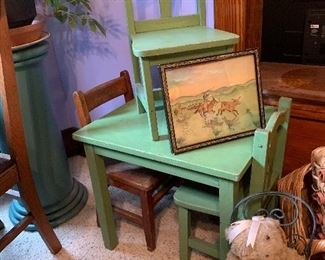 Vintage child size table and chairs.