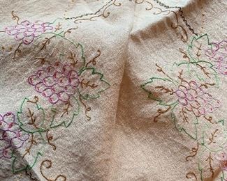 Vintage needlepoint tablecloth.