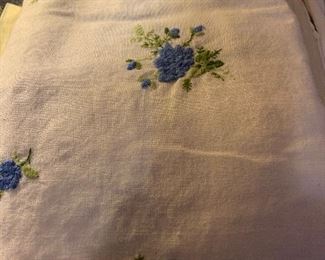 Vintage needlepoint tablecloth.