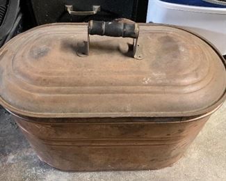Copper Washtub, filled with old tools.