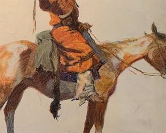 Fredric Remington Print. Part of a scrapbook.