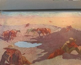 Fredrick Remington Print. Part of a scrapbook.