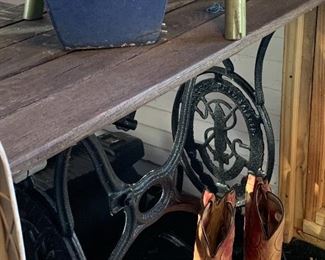 Vintage sewing machine base table.